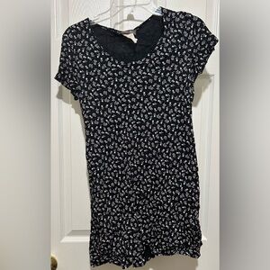 Black Floral Print Dress